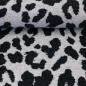 Preview: Jacquard-Jersey Ottoman Emily mit schwarzem Leo auf Naturweiß